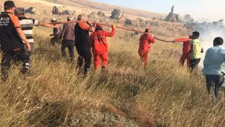 Aksaray'da Orman Yangını 100 Dönüm Mera Alanı Kül Oldu