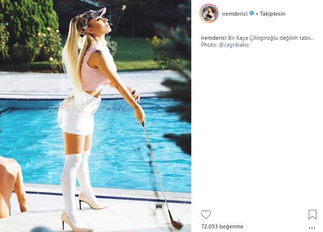 İrem Derici, Tenis Oynadığı Fotoğrafı Paylaşarak Kaya Çilingiroğlu'na Gönderme Yaptı