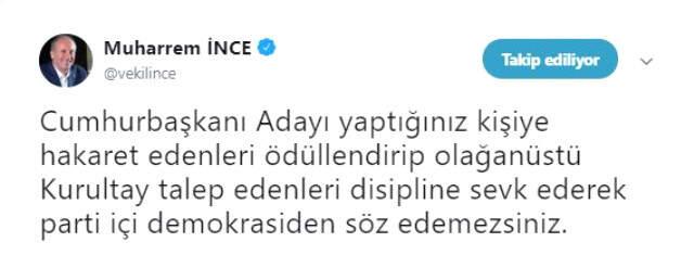 Muharrem İnce'den Çok Sert Kurultay Çıkışı: Yüreğiniz Varsa Beni Gönderin