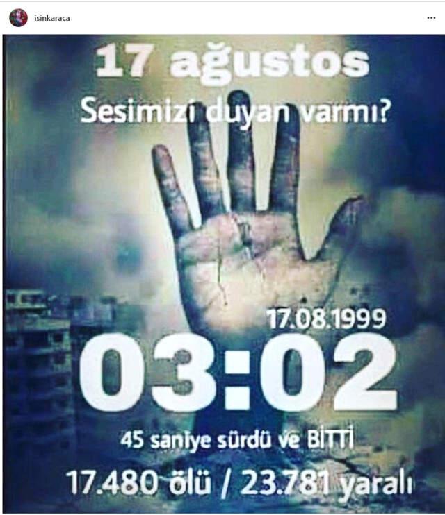 Türkiye'yi Sarsan 17 Ağustos Depreminde Hayatını Kaybedenler Anısına, Ünlü İsimlerden Duygusal Paylaşım