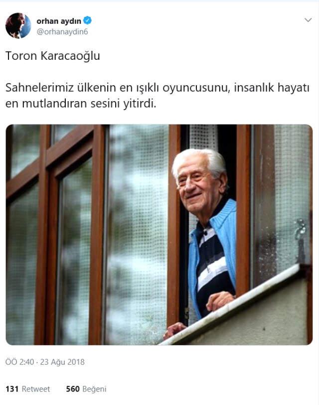 Cüneyt Arkın'ın Filmlerindeki Sesi Olan Usta Tiyatrocu Toron Karacaoğlu, Hayatını Kaybetti