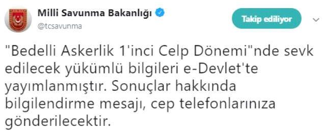 Son Dakika! Milli Savunma Bakanlığı Bedelli Askerlik İçin Celp Bilgilerini Açıkladı Milli Savunma Bakanlığı, bedelli askerlikten faydalanmak isteyenlerin celp bilgilerini e-Devlet üzerinden açıkladı. | Sungurlu Haberleri