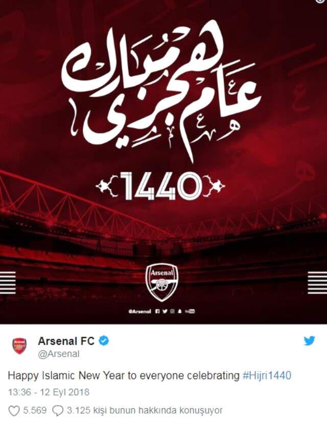Chelsea'dan Sonra Arsenal'da Müslümanların Hicri Yeni Yılını Kutladı