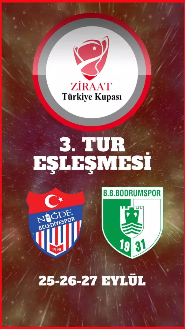 Bodrumspor, Ziraat Türkiye Kupası'nda Niğde Anadolu Futbol Kulübüyle Eşleşti