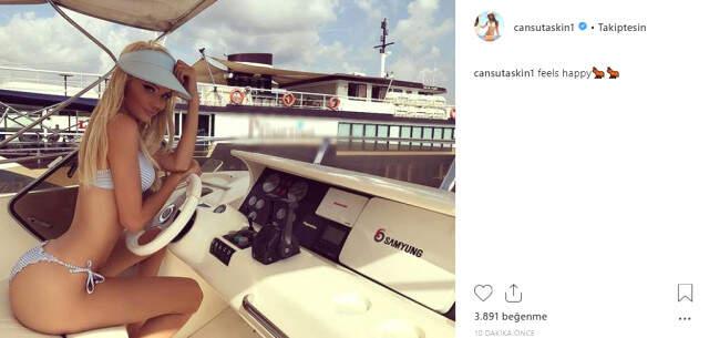 Cansu Taşkın, Bikinisiyle Kaptan Koltuğuna Oturdu