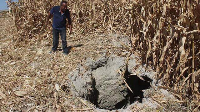 Mısır Hasadı Yapan Çiftçinin Biçerdöveri, 8 Metrelik Obruğa Saplandı