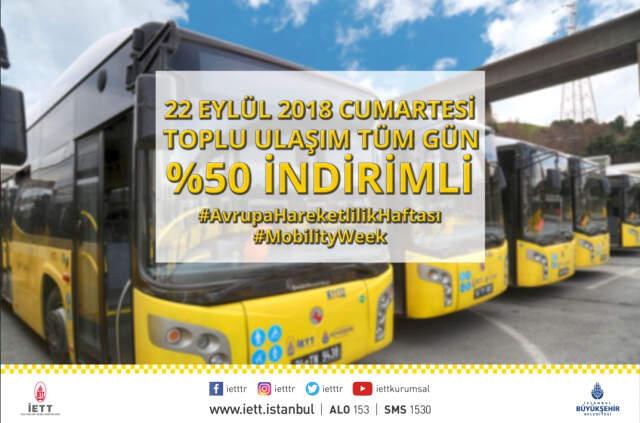 İstanbul'da Ulaşım Bugün Yüzde 50 İndirimli Olacak