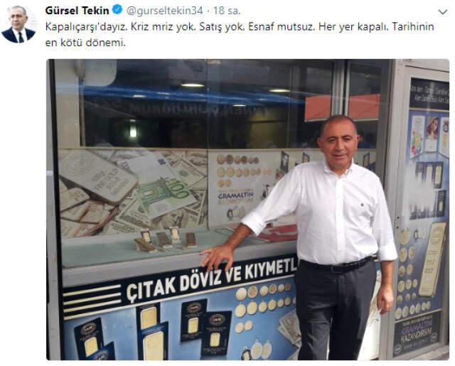 Kepenk İndirmiş Dükkanın Önünde Fotoğraf Çeken CHP'li Gürsel Tekin'e Esnaftan Cevap: Yalan Söylüyor