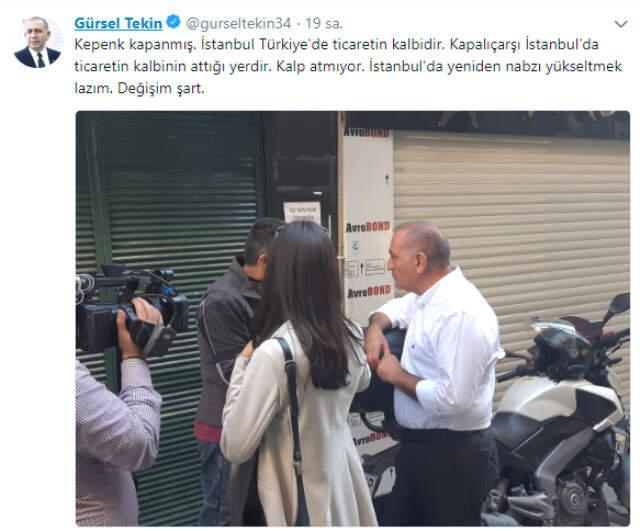 Kepenk İndirmiş Dükkanın Önünde Fotoğraf Çeken CHP'li Gürsel Tekin'e Esnaftan Cevap: Yalan Söylüyor