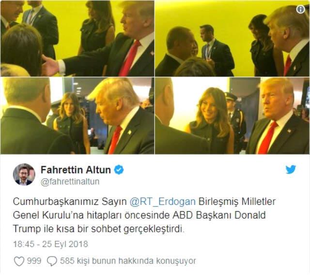 Başkan Erdoğan, BM Genel Kurulunda ABD Başkanı Trump ile Görüştü