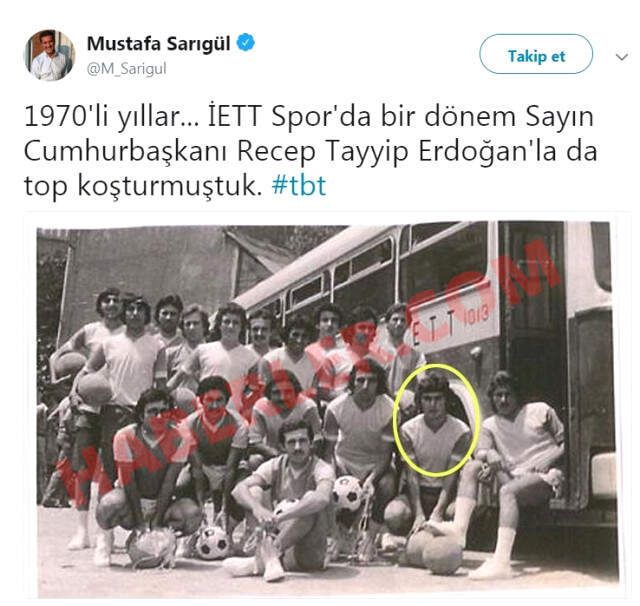 Mustafa Sarıgül, Erdoğan'la Aynı Takımda Yer Aldığı Fotoğrafı Paylaştı