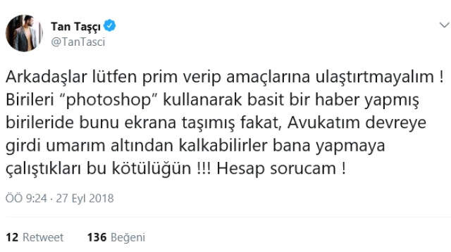 Tan Taşçı, Instagram'dan Diş Hekimi Pelin Elecik'i Taciz Ettiği İddialarını Yalanladı