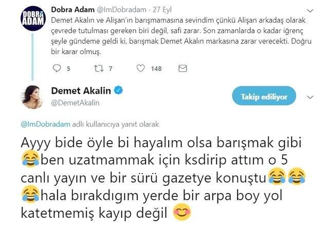 Demet Akalın İle Alişan Sosyal MEdya Üzerinden Birbirlerine Girdi!