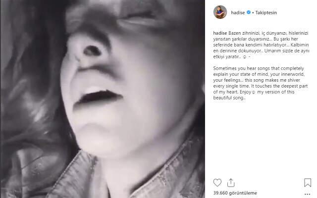Ünlü şarkıcı Hadise'den Hüzünlü Paylaşım!