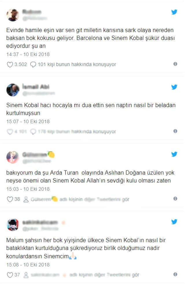 Arda Turan'ın Şarkıcı Berkay'ın Burnunu Kırmasından Sonra Sinem Kobal'a Sosyal Medyadan Mesaj Yağdı