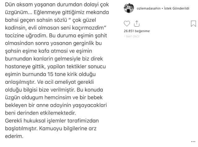 Berkay'ın Eşi Özlem Ada Şahin'den, Yeni Açıklama: Arda Kafa Attı, Eşimin Burnunda 15 Kırık Var