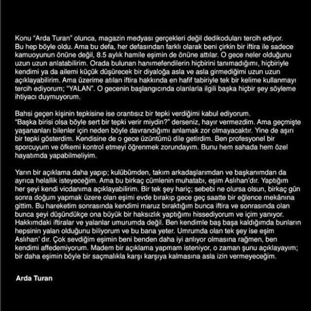 Berkay ile Kavga eden Arda Turan'dan Yeni Açıklama: Yalan