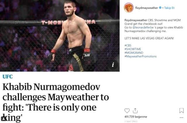 Floyd Mayweather, Khabib Numargomedov'un Meydan Okumasını Kabul Etti! Dev Maç, 2019'un İlk Aylarında Oynanacak