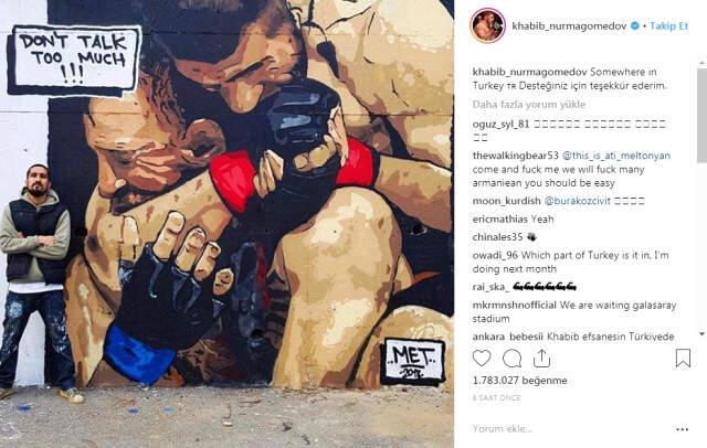 İstanbul'da Yapılan Grafiti, Müslüman Dövüşçü Khabib'i Mest Etti