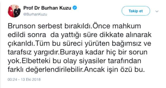 Rahip Brunson'ın Serbest Bırakılması, Twitter Kullanıcıları Tarafından Eleştirildi