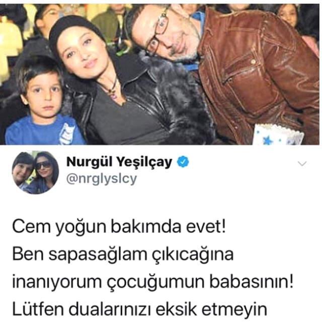 Nurgül Yeşilçay Cem Özer için Dua İstedi