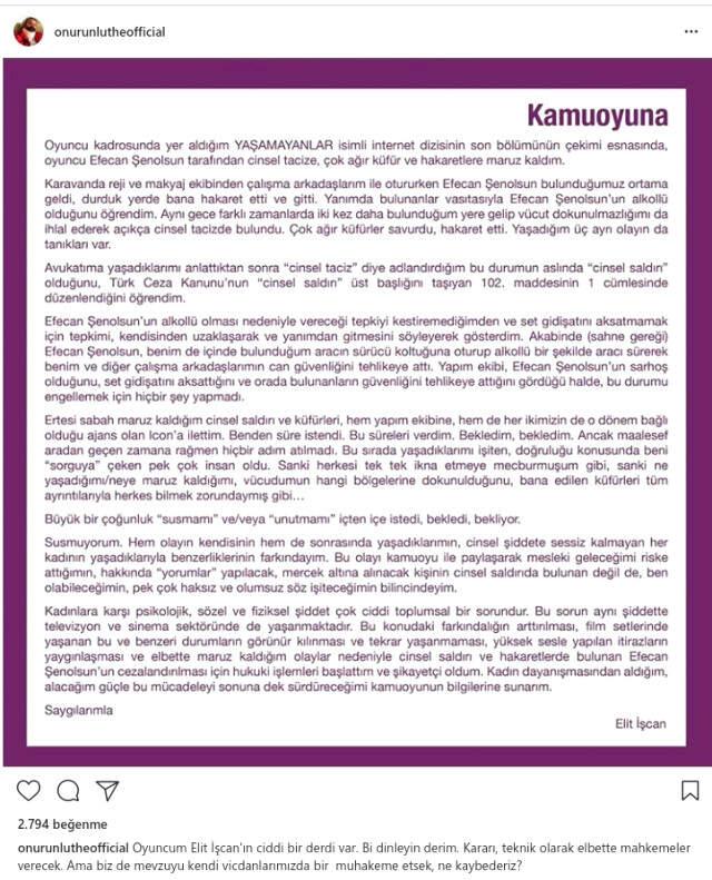 Yaşamayanlar Setinde Tacize Uğradığını Açıklayan Elit İşcan'a Rol Arkadaşlarından Destek Açıklaması Geldi