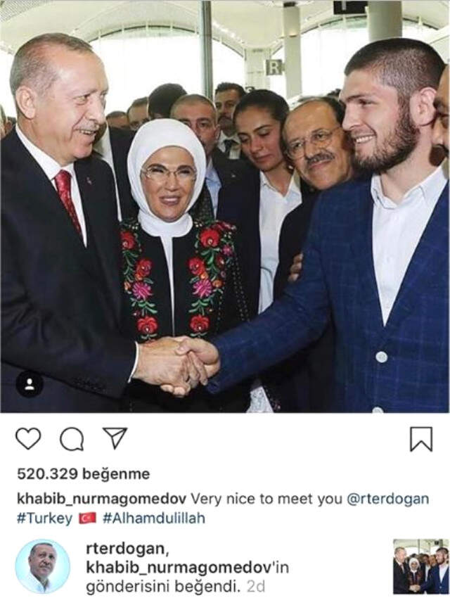 Cumhurbaşkanı Erdoğan, Khabib'in Fotoğrafını Beğendi