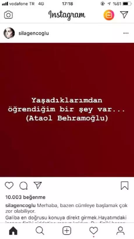 Ahmet Kural'dan Şiddet Gördüğünü İddia Eden Şarkıcı Sıla'dan Şiirli Paylaşım