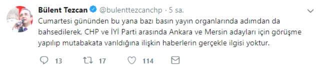 CHP Milletvekili Bülent Tezcan, İYİ Parti ile İttifak Açıklamalarına Yanıt Verdi