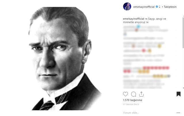 Ünlü İsimler Paylaşımlarıyla Atatürk'ü Andı