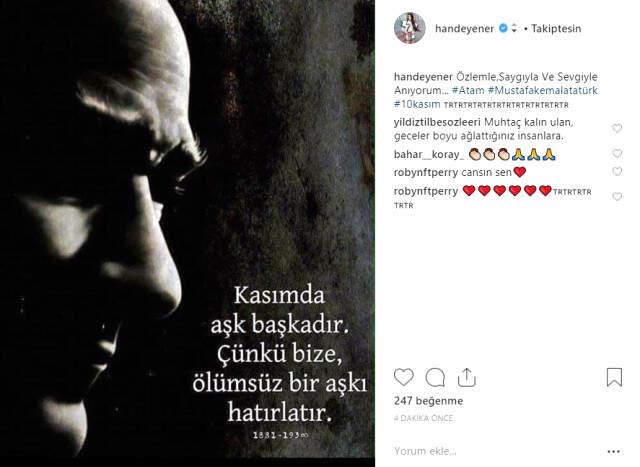 Ünlü İsimler, Paylaşımlarıyla Atatürk'ü Andı