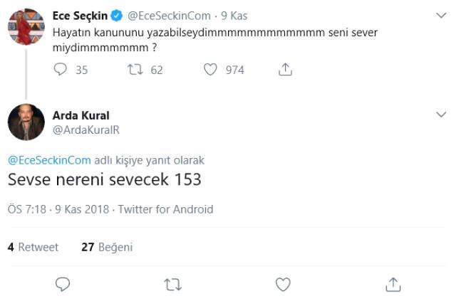 Ece Seçkin'den, Boyunu Eleştiren Oyuncu Arda Kural'a Şoke Eden Cevap: Kes Lan Şizo