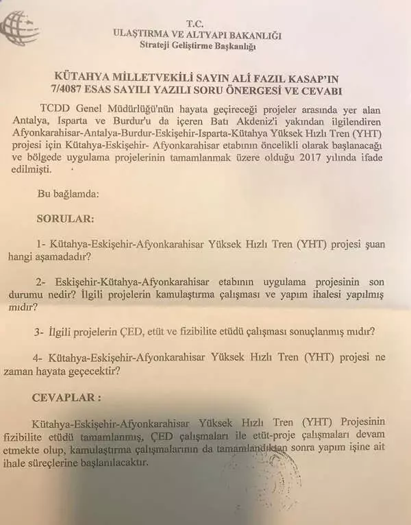 Bakan Turhan'ın Yht Cevabı Bakan Turhan'ın Yht Cevabı