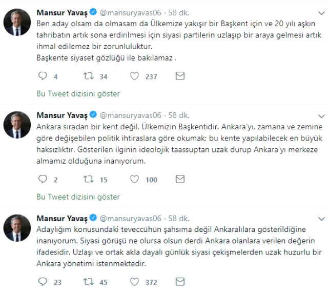 Mansur Yavaş'tan 'Adaylık' İddialarına Açıklama: Ankara Rozetsiz Yönetilmelidir