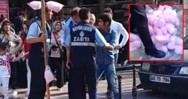 Pamuk Şekerleri Çiğnenen Seyyar Satıcı Zabıtadan Şikayetçi Olmadı: Onun da Ailesi Var