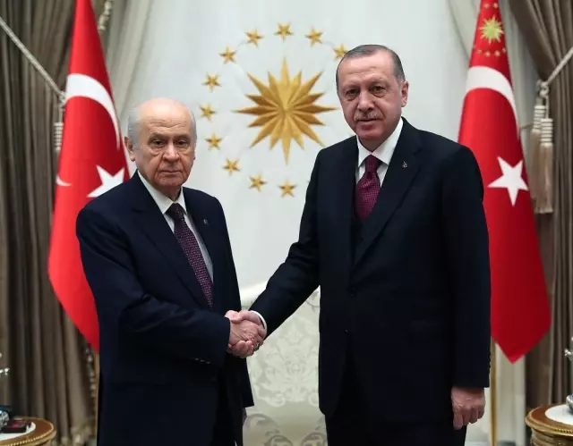 Cumhurbaşkanı Recep Tayyip Erdoğan, MHP Genel Başkanı Devlet Bahçeli ...