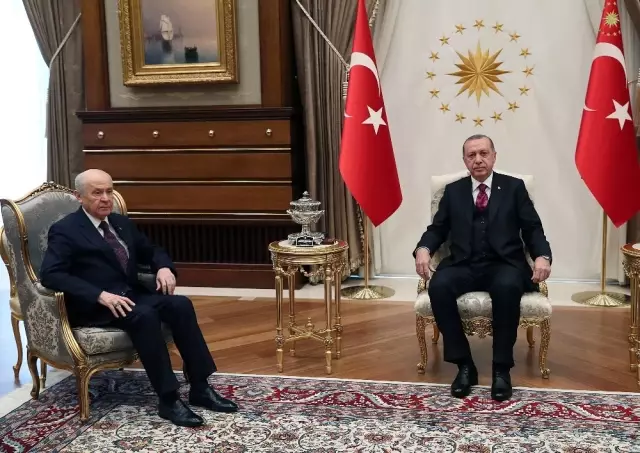 Cumhurbaşkanı Recep Tayyip Erdoğan, MHP Genel Başkanı Devlet Bahçeli ...