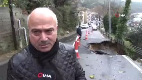 Yoğun Yağış Yolu Çökertti Yoğun Yağış Yolu Çökertti
