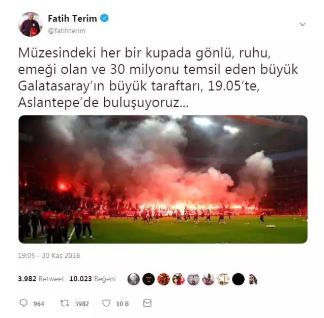 Fatih Terim'den Taraftara Çağrı