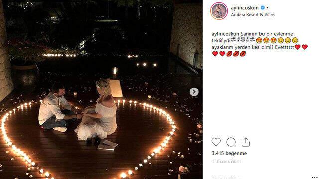 Şarkıcı Aylin Coşkun, 14 senelik Sevgilisinden İzdivaç etme önerisi Aldı