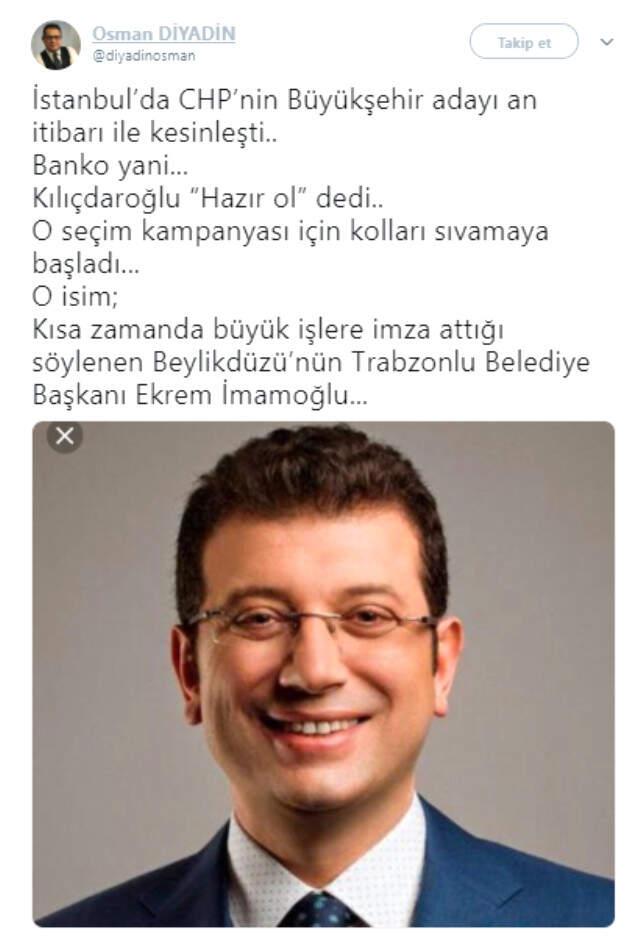 CHP'de İstanbul İçin Konuşulan Ekrem İmamoğlu, Kendisi İçin 'Kesinleşti' Denen Tweet'i Beğendi