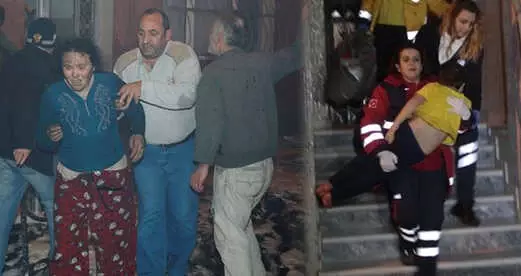 Bir Binanın Çatı Katında Yangın Çıktı, 4'ü Çocuk 7 Kişi Yaralandı Bir Binanın Çatı Katında Yangın Çıktı, 4'ü Çocuk 7 Kişi Yaralandı