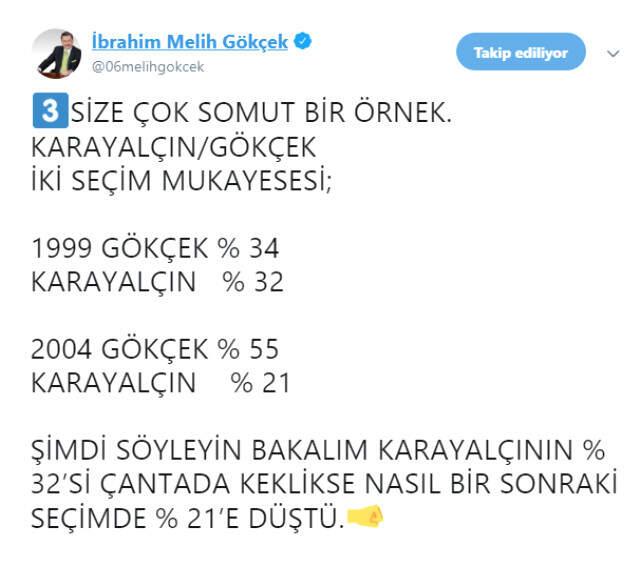Melih Gökçek'ten 'Mansurculara': Milleti Enayi Yerine Koymayın