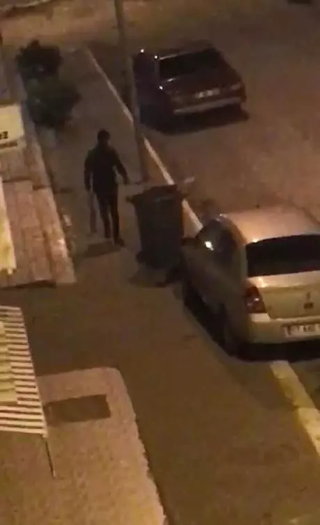 Odunla İş Yerleri ve Araçların Camlarını Kırdı Odunla İş Yerleri ve Araçların Camlarını Kırdı