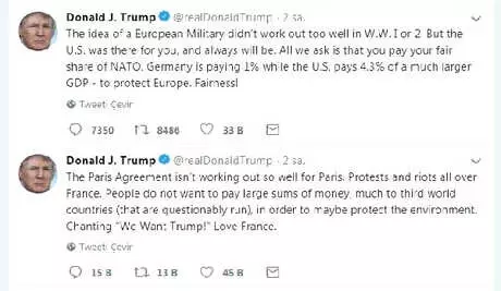 Trump: ABD Her Zaman Fransa'nın Yanında