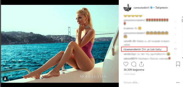 Rıza Esendemir, Cansu Taşkın'ın Fotoğrafına Yorum Yapınca Olan Oldu