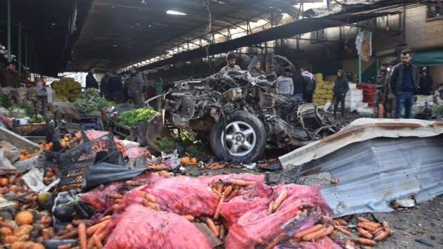 Terör Örgütü PKK, Afrin'de Pazar Yerine Bombalı Araçla Saldırdı