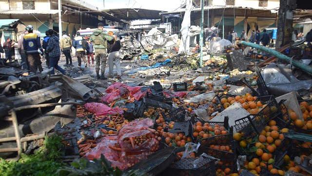 Terör Örgütü PKK, Afrin'de Pazar Yerine Bombalı Araçla Saldırdı