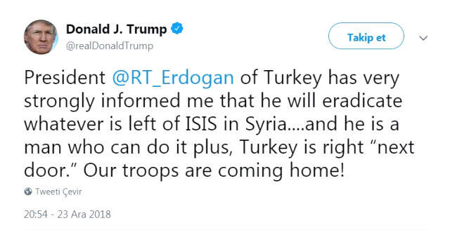 Son Dakika! ABD Başkanı Trump: Erdoğan Suriye'de DEAŞ'tan Kalanı Yok Edeceğini Söyledi