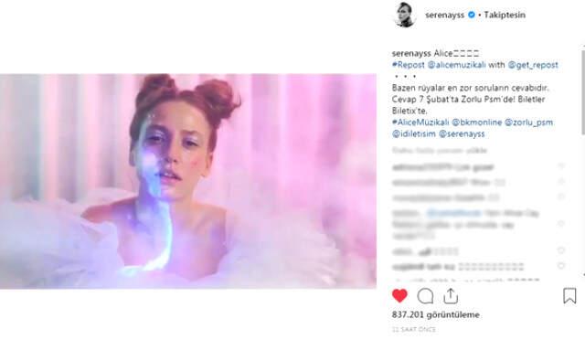 Serenay Sarıkaya 'Alice' Müzikhali ile Sahnede!